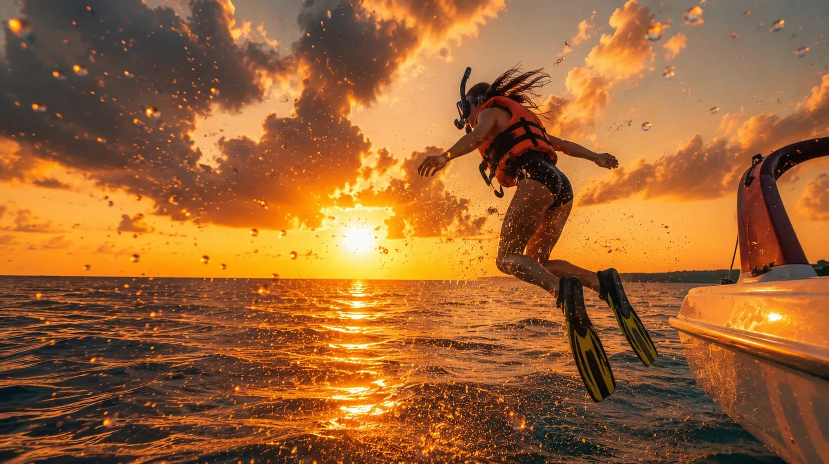 Sea turtle swimming over the reef